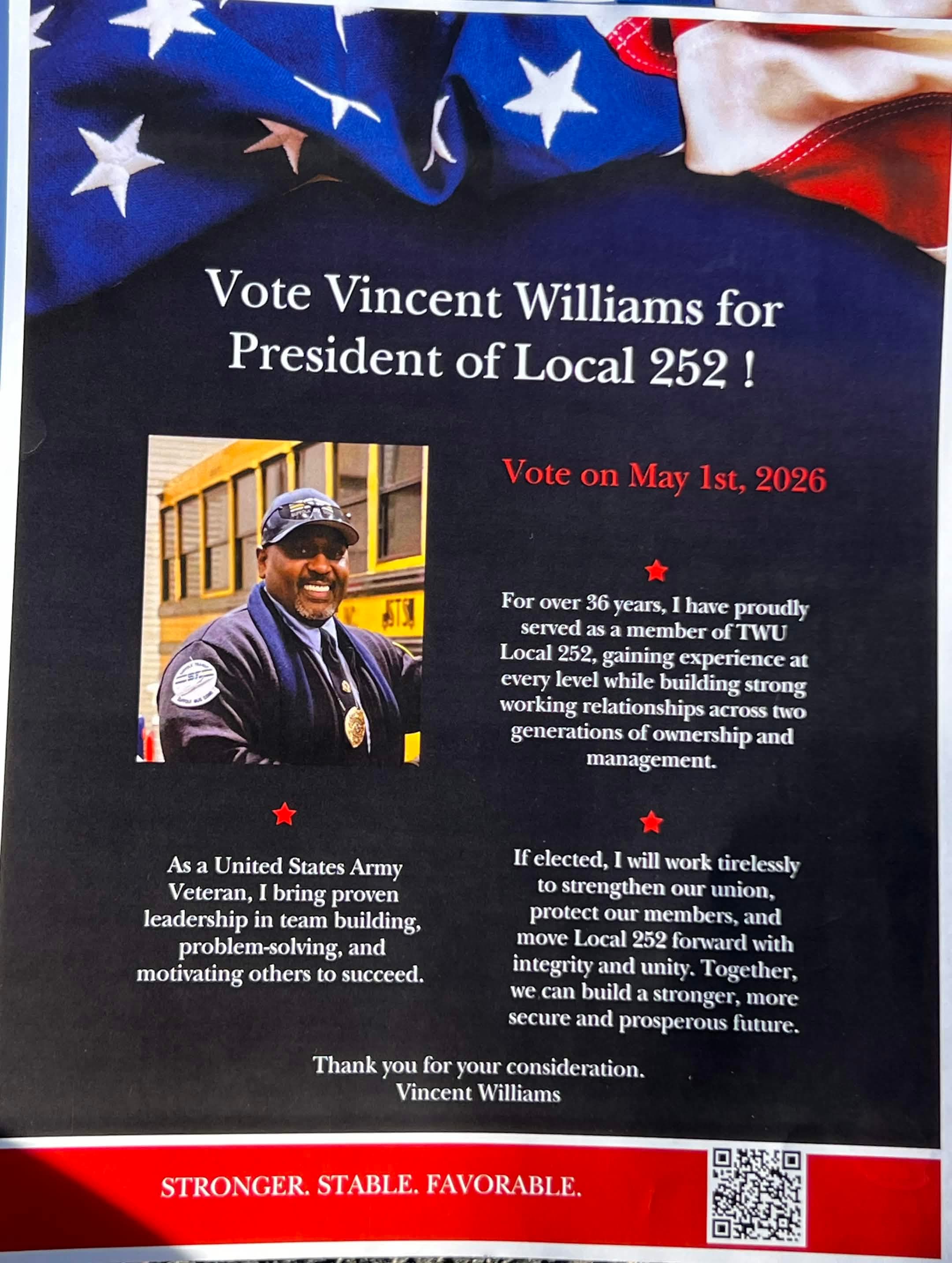 Vincent Williams support flyer 1